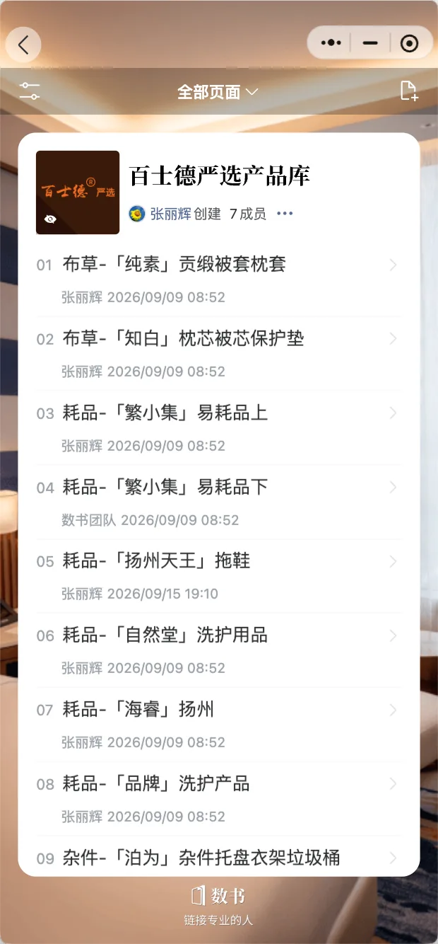 百士德严选产品库：酒店用品的多页分类画册